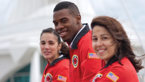 AmeriCorps members together outside of school