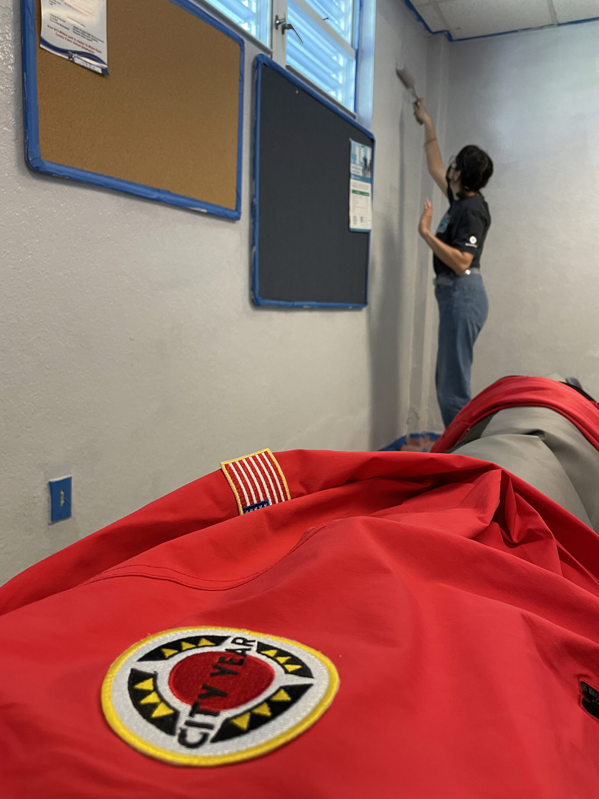 CY red jacket and AmeriCorps member at CY Miami MLK Day