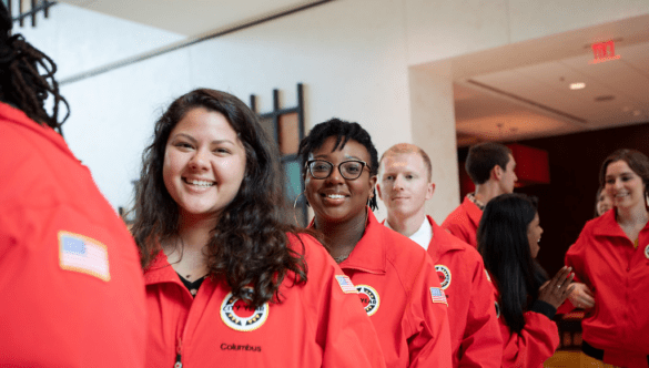 City Year Columbus AmeriCorps members together in a line